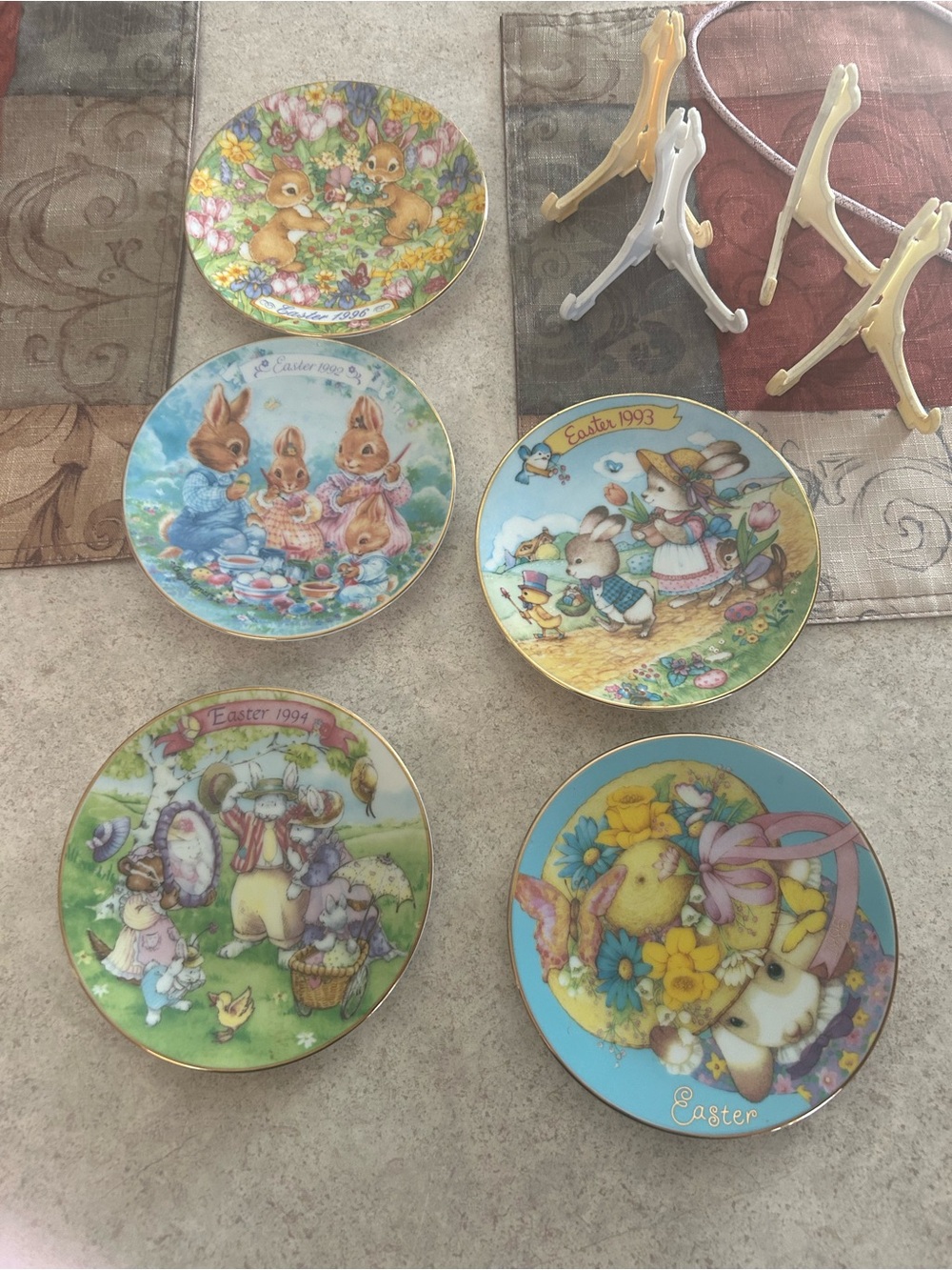 Avon Pastel Easter Bunny Collector Plates - Multicolor